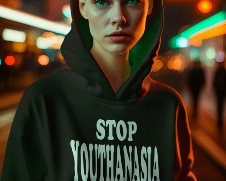 Stop Youthanasia Woman Hoodie 1000x800