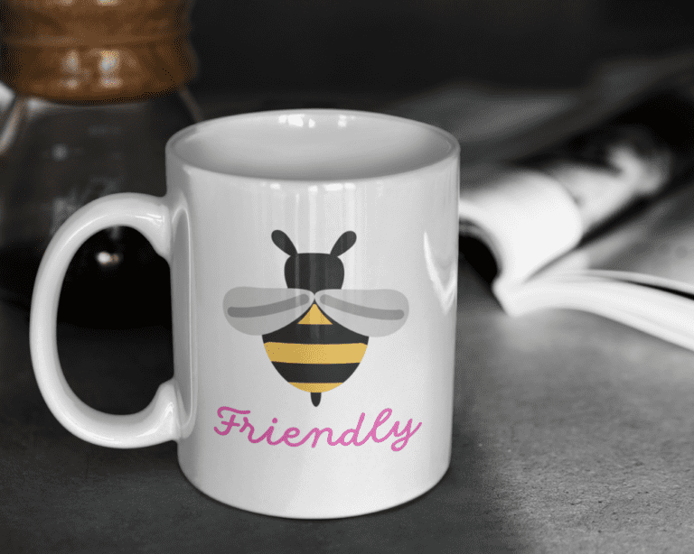 Bee Friendly Mug (1000 x 800 px)