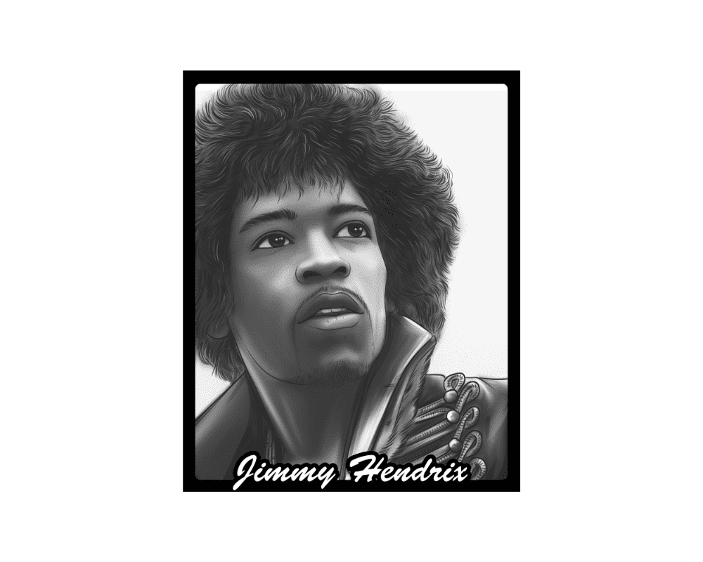 Jimmy Hendrix Portrait T-Shirt - Image 3